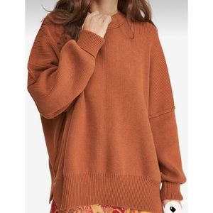 Free People Rust Crew Neck Sweater